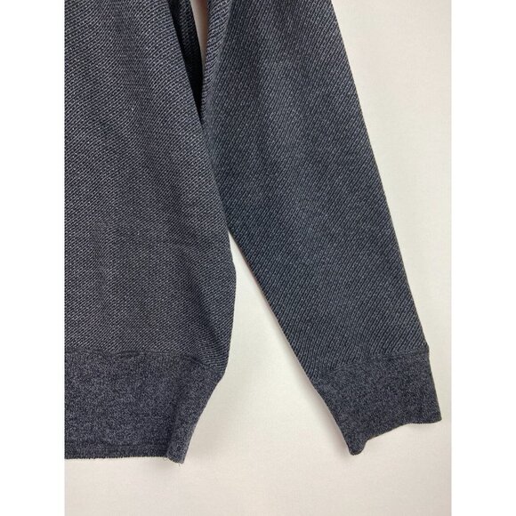 ROBERT GRAHAM Long Sleeve Quarter Zip Neck Shirt Sweater In Dark Grey - Picture 7 of 14